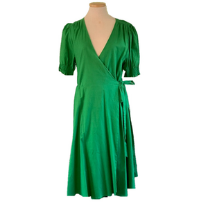 Alex Marie sz 16 Kelly green wrap linen blend dress NWT